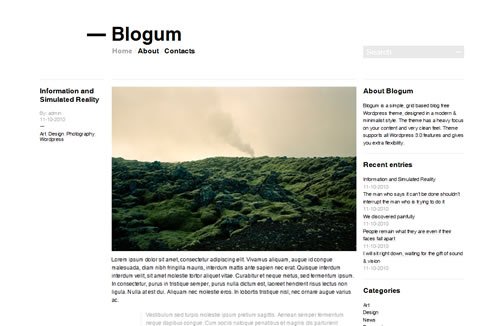 free minimal wordpress themes