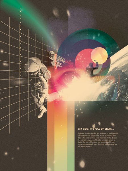2001: A Space Odyssey retro movie poster