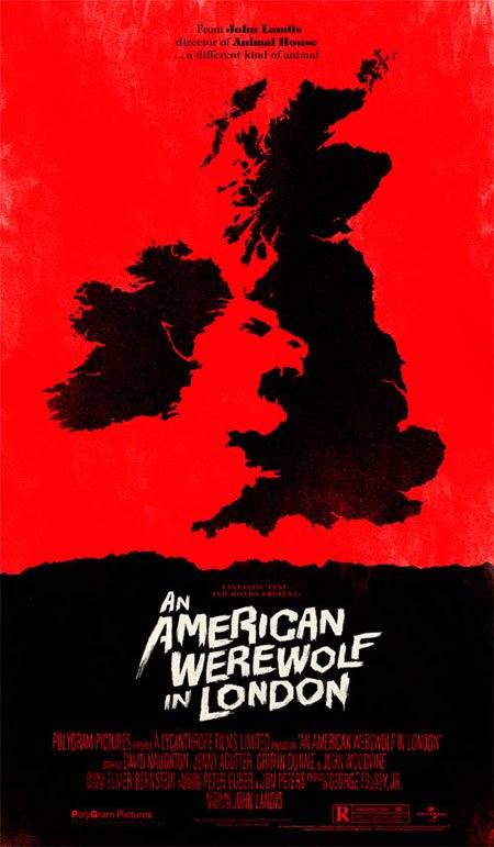 An American Werewolf in London retro movie poster