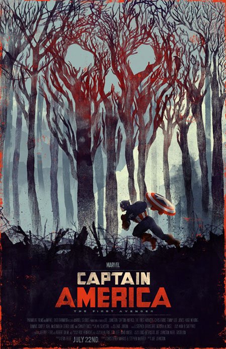 Captain America retro movie poster